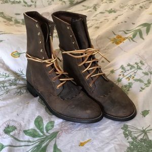 Brown Justin Lace-up Combat Boots
